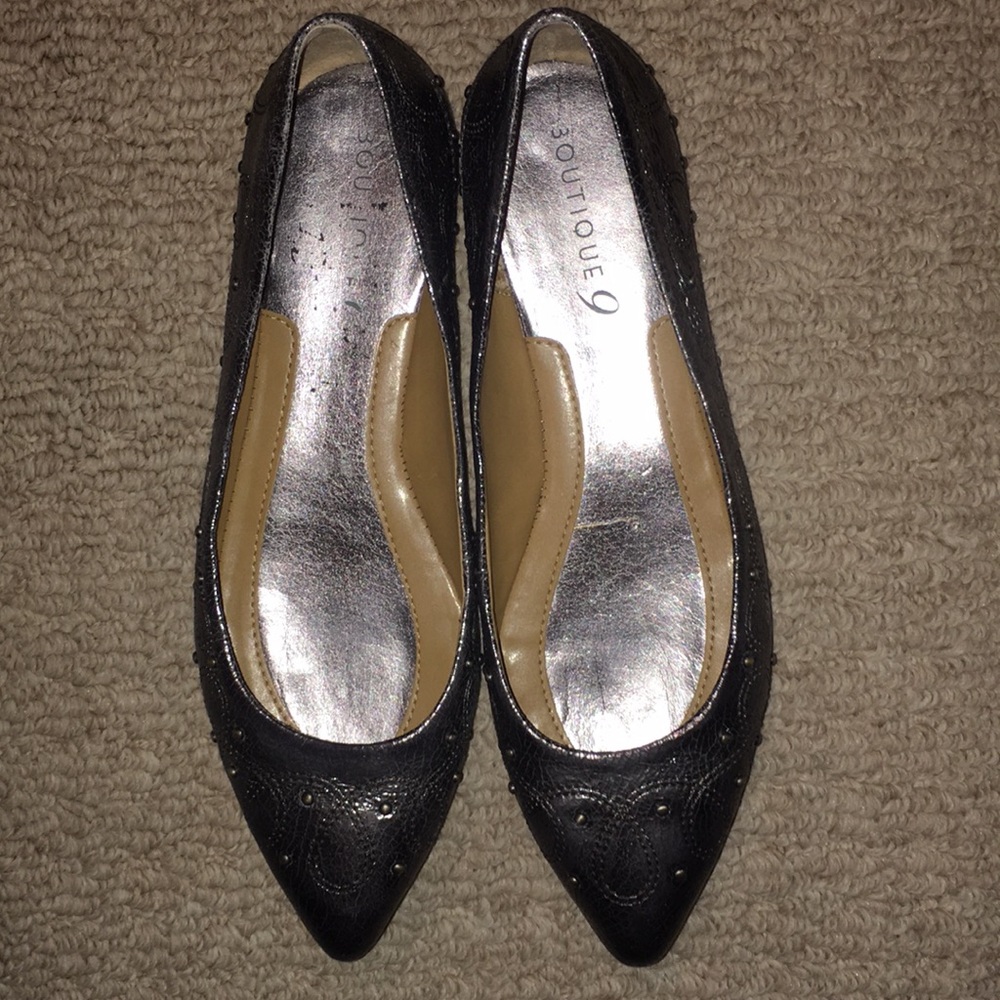 Boutique 9 Studded and Stitched Leather Flats